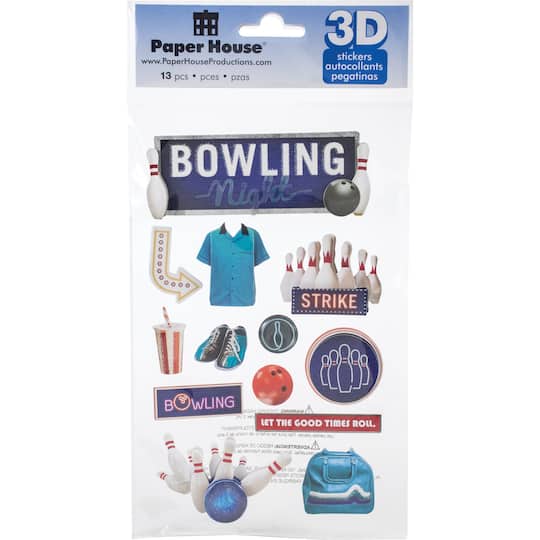 Paper House&#xAE; Bowling Night 3D Stickers